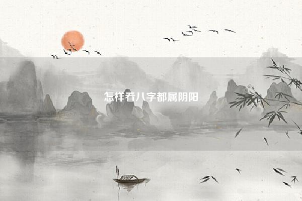 怎样看八字都属阴阳,怎样看八字阴阳 命理 第1张
