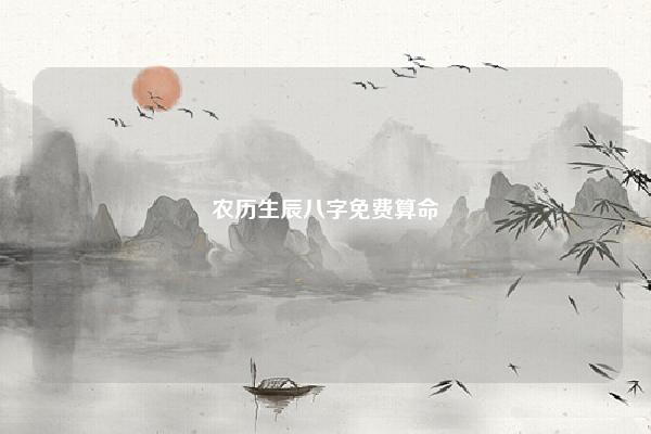 农历生辰八字免费算命 生辰八字测试打分算命 命理 第1张